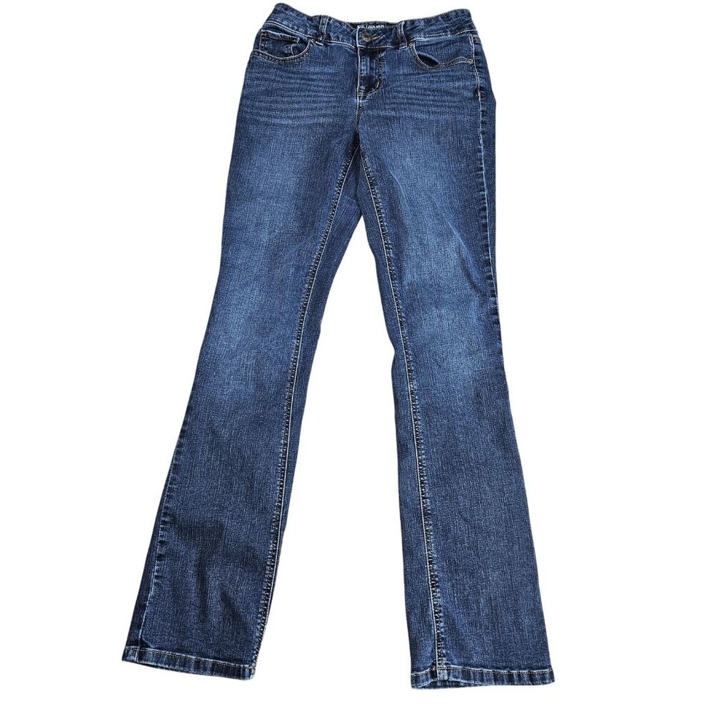 M Jeans By Maurices Bootcut Jeans Womens 4 Long Blue Dark Wash Mid Rise Denim